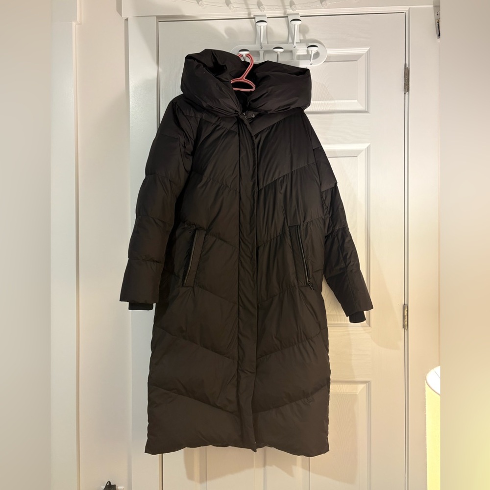 Michael by Michael Kors Long Down Puffer Jacket, Black, Size M